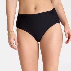 CALIA Women's Adjustable Tie Front Swim Bottoms- Black- XL